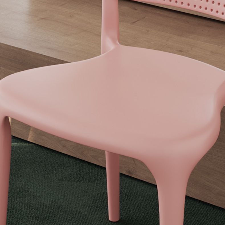 Contemporary Plastic Open Side Chair Stacking Study Room Dining Chair With Matte Finish
