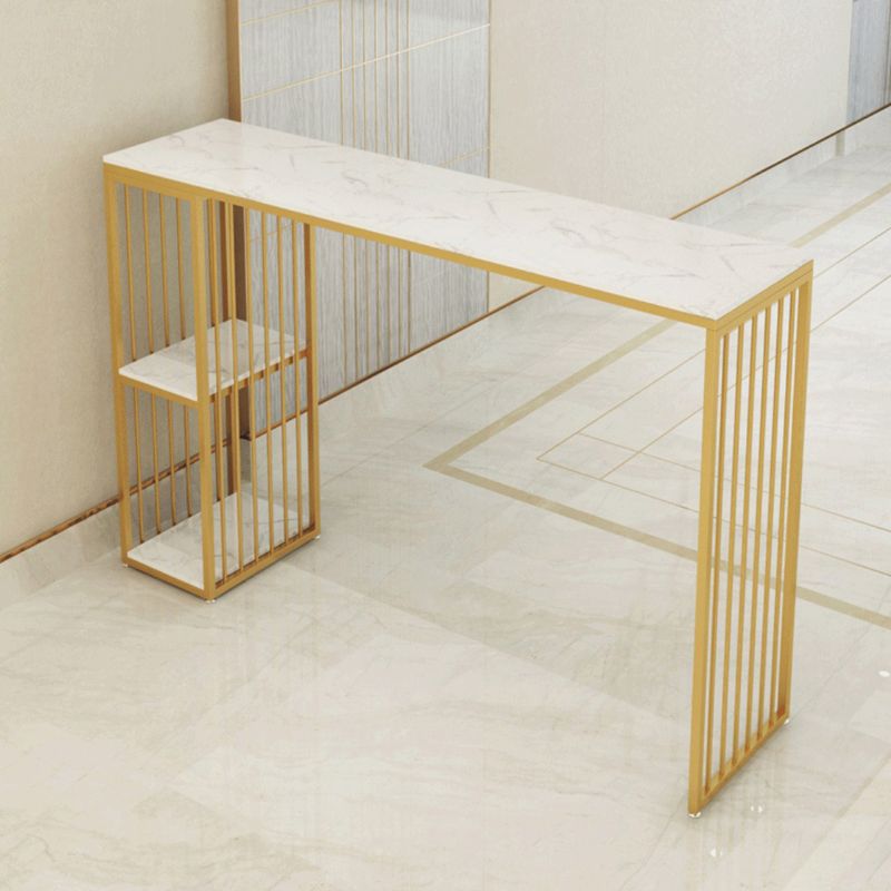 Luxurious Rectangular Pub Table Set 1/2/3 Pieces Stone Top Bistro Table Set