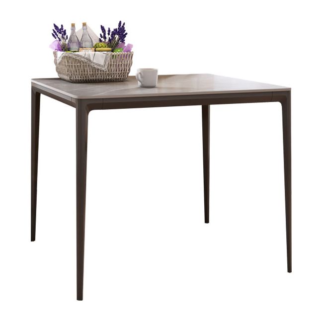 Sintered Stone Grey Dining Table Industrial 4 Legs Table for Dining Room