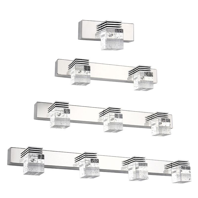 Luci a specchio di vanità quadrate Modern Minimalist Minimalist Crystal Vanity Light