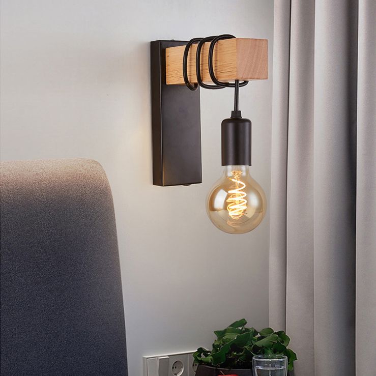 Estilo minimalista retro Diconces de luz de pared regular 1 apliques de metal ligero