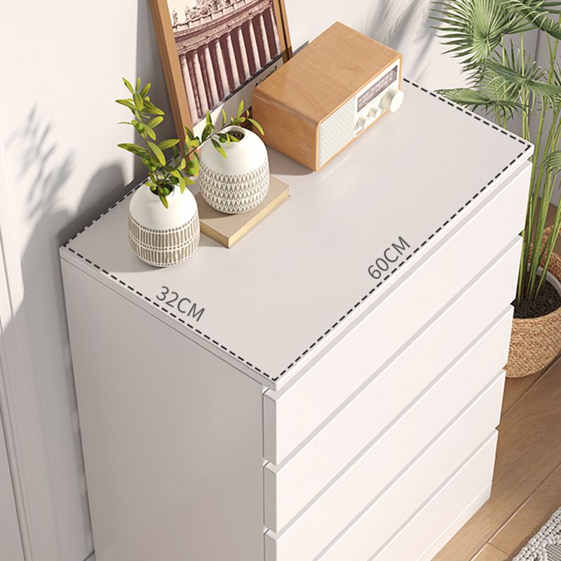 Contemporary White/Natural Chest with Wooden Drawers Rectangle Chest