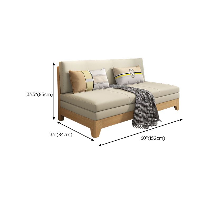 33.46" Wide Futon Sofa Bed with Storage Foldable Yellow Contemporary