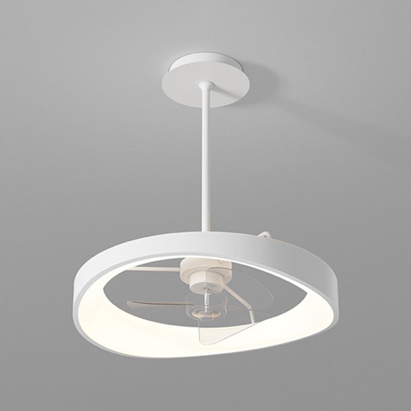1 - Light LED Fan Light in Matte White Metal Ceiling Fan Fixture