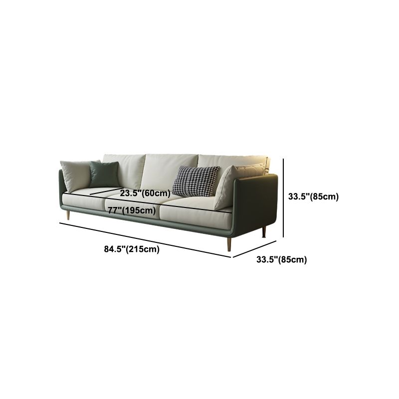 Contemporary Standard Sofa Set Square Arm Faux Leather Settee Couch