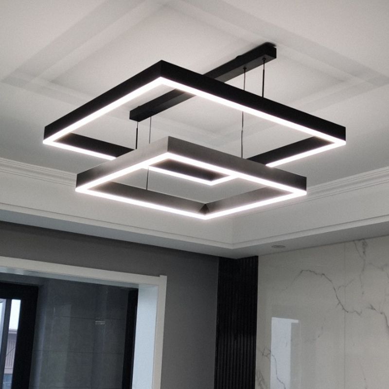 Multi-Tier Pendant Light Fixture Modern Minimalist Style Aluminum Pendant Lights