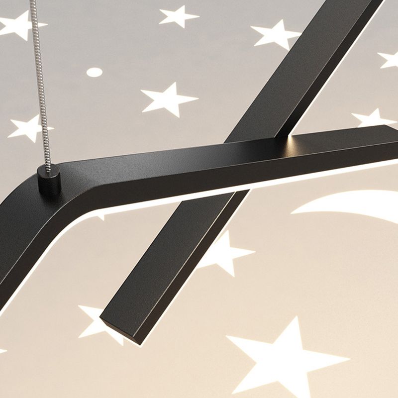 Zeitgenössischer Stil linearer Form Island Leuchten Metall 3 Licht hängende Anhängerleuchten