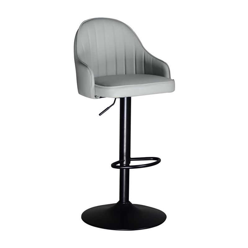Taburete de bar ajustable giratorio de metal nórdico, taburete alto para interiores con tapizado