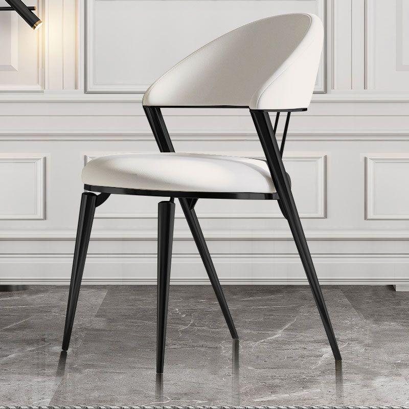 Contemporary Upholstered Dining Chair Open Back Dining Side Chair