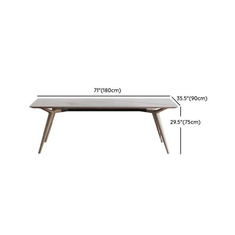 Sintered Stone Dining Set 1/2/5 Pcs Solid Wood Frame Dining Table and Chairs