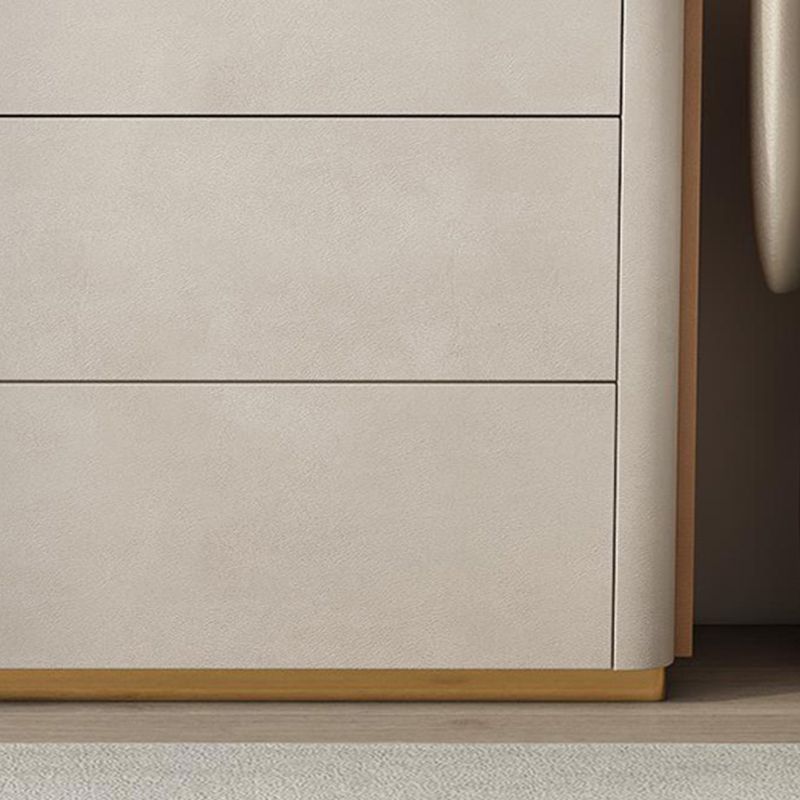 Glam Horizontal Stone Storage Chest Bedroom Chest in White with Drawers