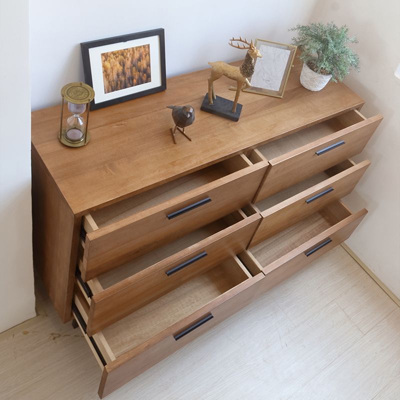 Water Resistant Storage Cabinet Solid Wood Accent Chests with 6 Drawers
