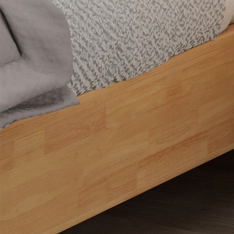 84.65 inch Wide Traditional Panel Bed Rubberwood Bed Frame with Headboard