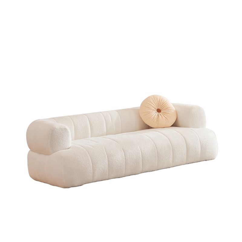 Recessed Arm Wool Sofa Scandinavian 23.6" High Sofa with Pillows