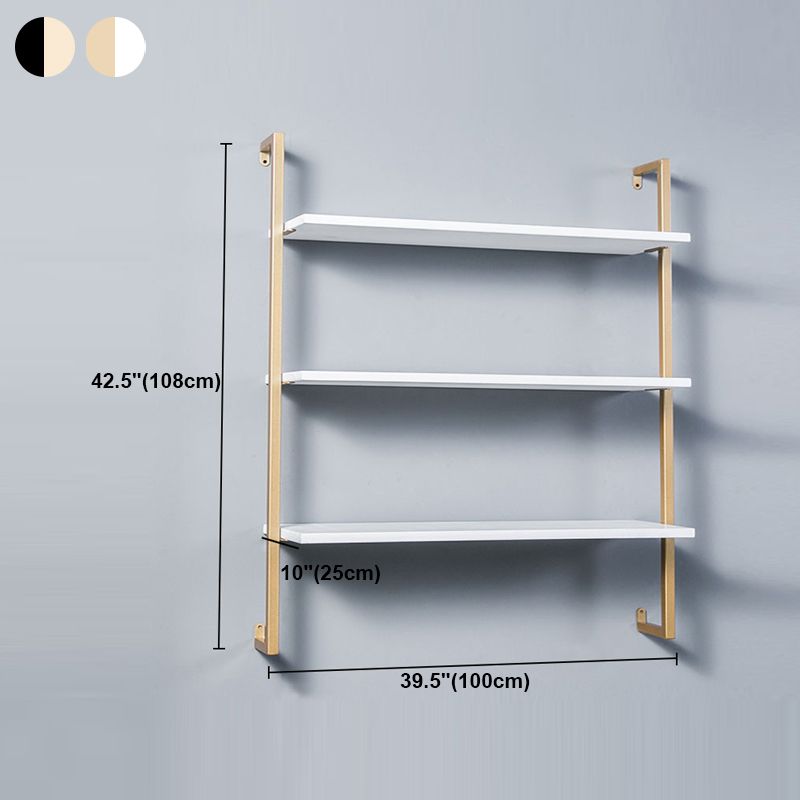 Contemporary Wall Unit Bookshelf with Iron Frame Manufactured Wood Shelf