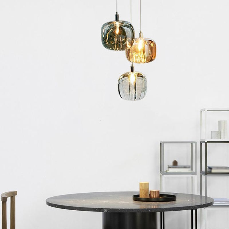 Colorful Glass Hanging Light Modern Pendent Lighting Fixture for Sitting Room