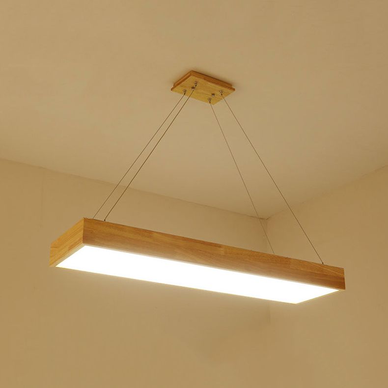 Wooden Hanging Lamp Simplicity Pendent Lighting Fixture for Meeting Room