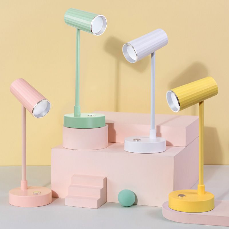 Lampada da tavolo tubolare ricaricabile Lampada da lettura a LED da comodino in plastica Macaron