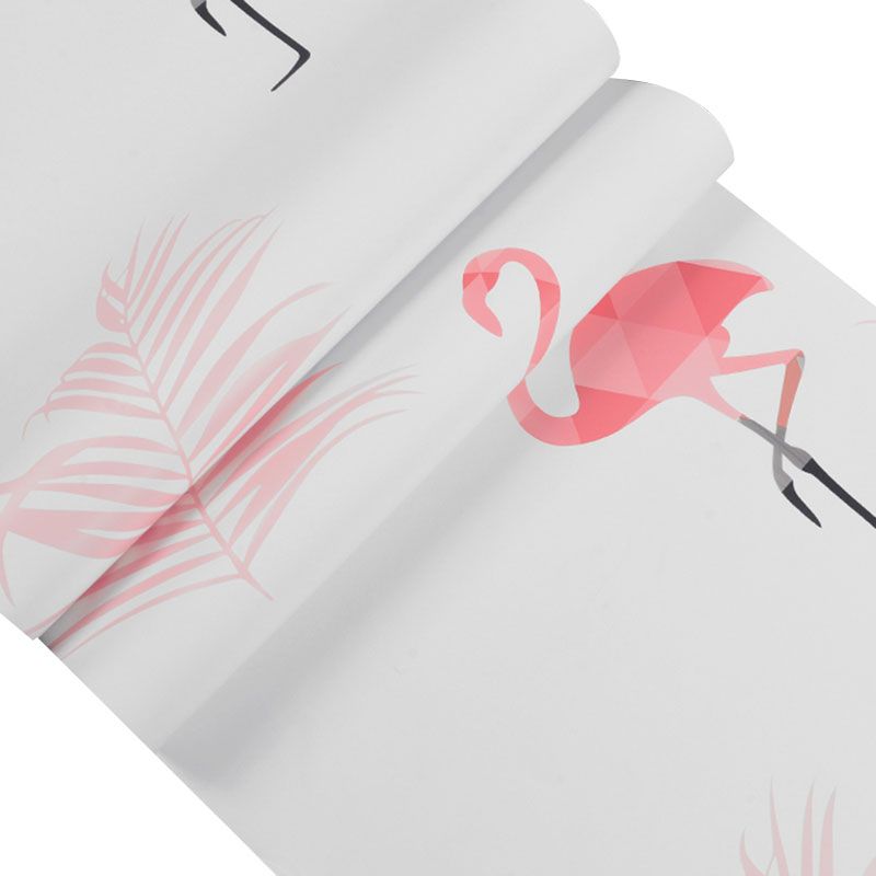 Decorative Flamingo Wallpaper Non-Woven Fabric Modernism Wall Covering for Children's Bedroom