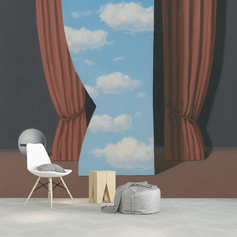 Evoking Gioconda Wallpaper Murals for Bedroom Magritte Artwork Wall Decor, Custom Made