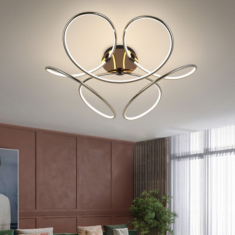 Modern Style Linear Shape Ceiling Lighting Metal 1 Light Ceiling Light for Bedroom