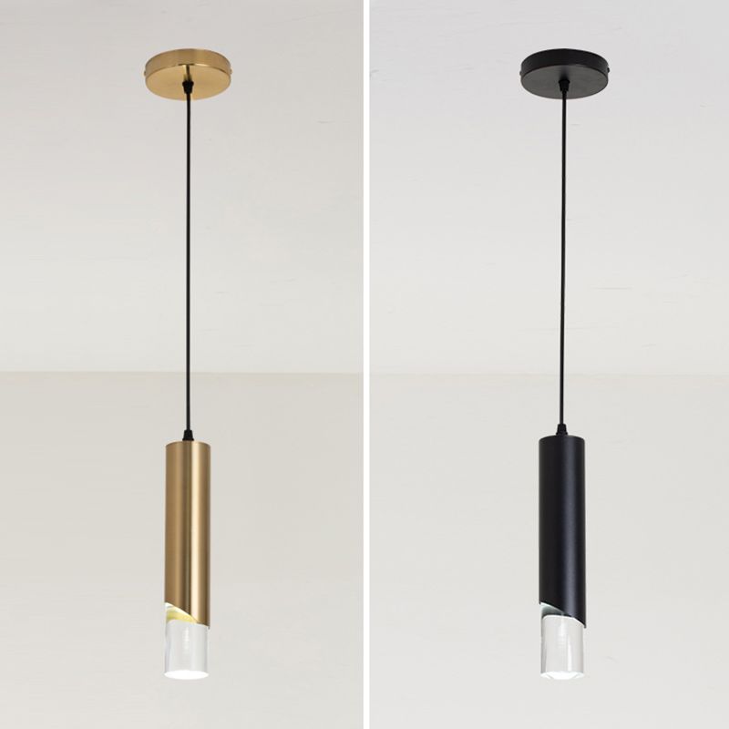 Tube Dinning Room Hanging Light Fixture Metal Simple Style Pendant Light Fixture