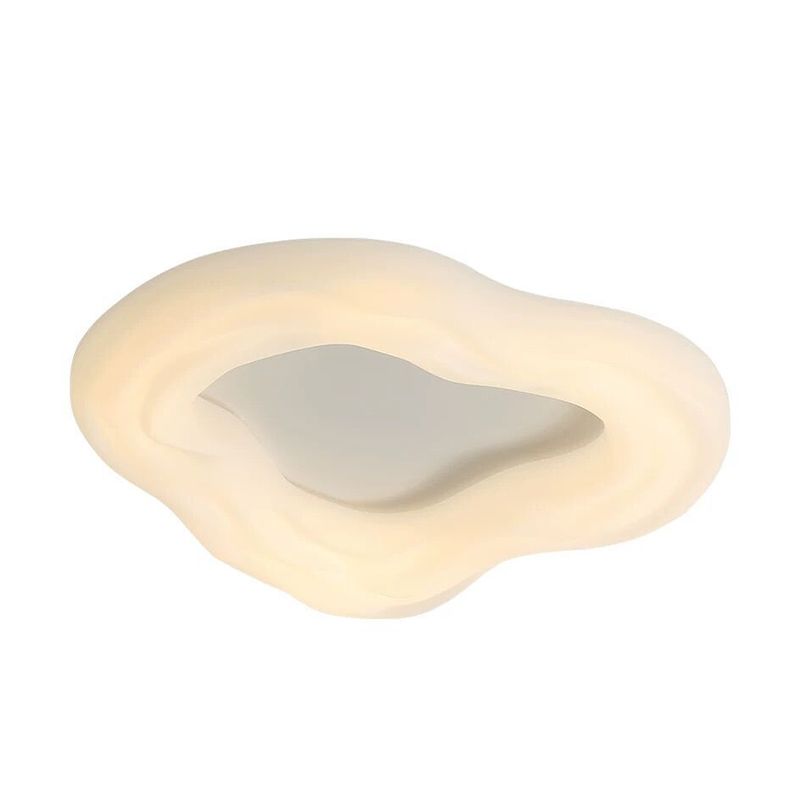 LED Cloud Shape Ceiling Flush Mount in Ivory White Contemporary Ceiling Flush