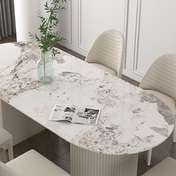 Table ovale de luxe traditionnelle en métal