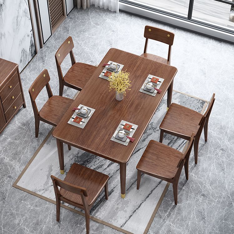 Luxe walnoottafel voor restaurant rechthoek houten eettafel met 4 poten