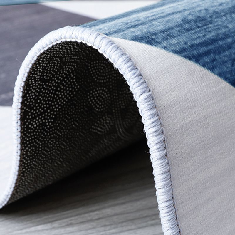 Grey Tone Simplicity Rug Polyester Geometry Print Carpet Stain Resistant Area Rug for Living Room