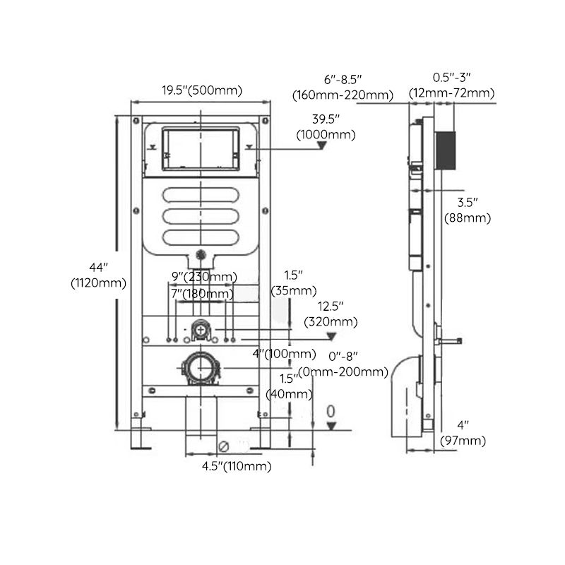 Modern White Gravity Flush Toilet One-Piece Wall Mount Toilet for Bathroom