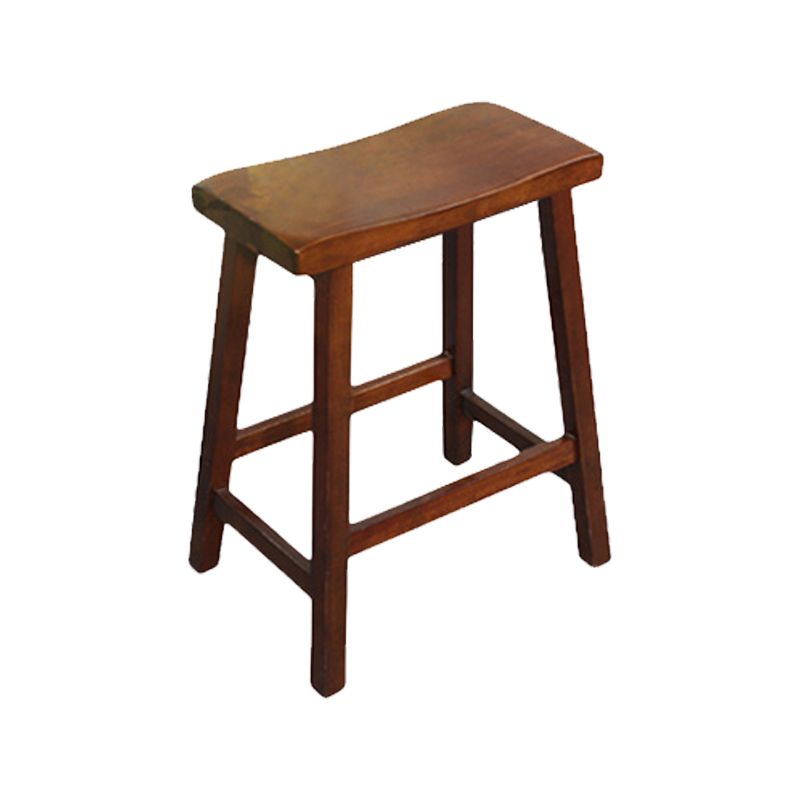 Modern Indoor Solid Wood Counter & Bar Stool Saddle Seat Backless Bar Stool