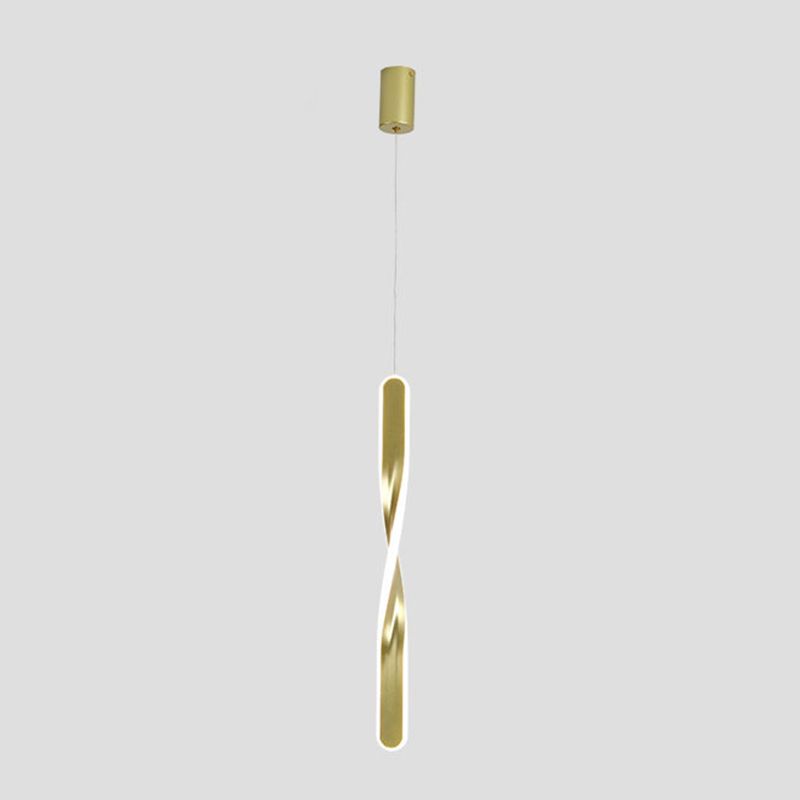 1 Light Linear Hanging Pendant Modern Style Metal Hanging Lighting for Living Room