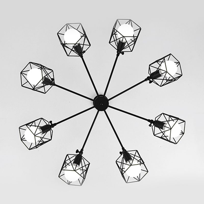 Nordic Style Ceiling Light Iron Frame Shape Adjustable Ceiling Lamp for Bedroom