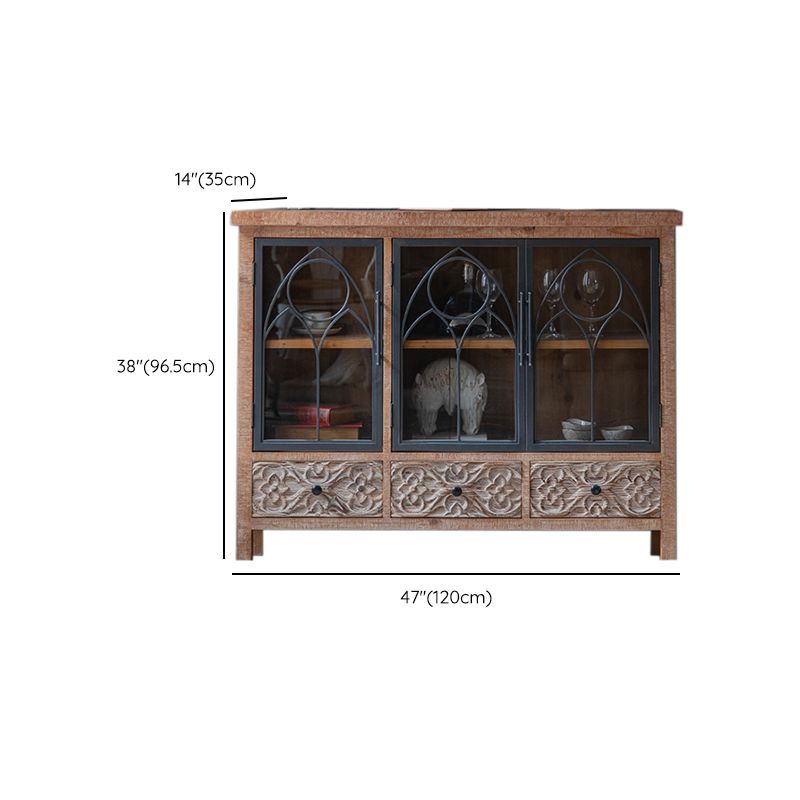 Industrial Cabinet Stain Resistant Distressed Wood Accent Cabinet