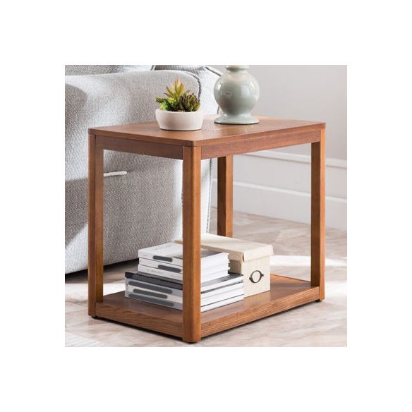 Ashwood Double Tier End Table Contemporary Rectangular Side Table for Living Room