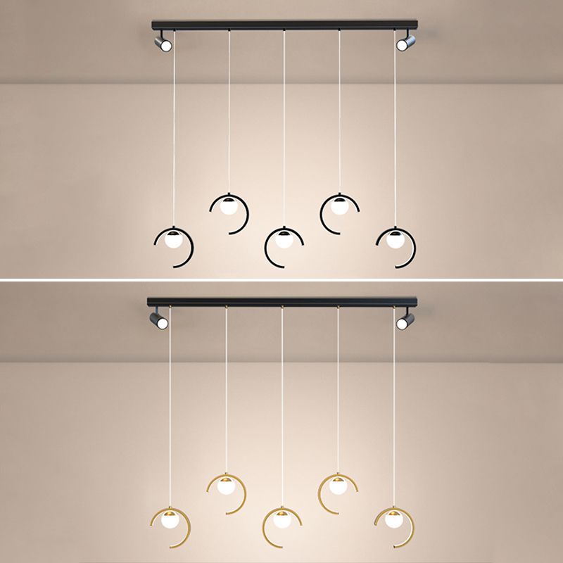 Accesorios de iluminación colgante de globo modernos araña de isla metálica