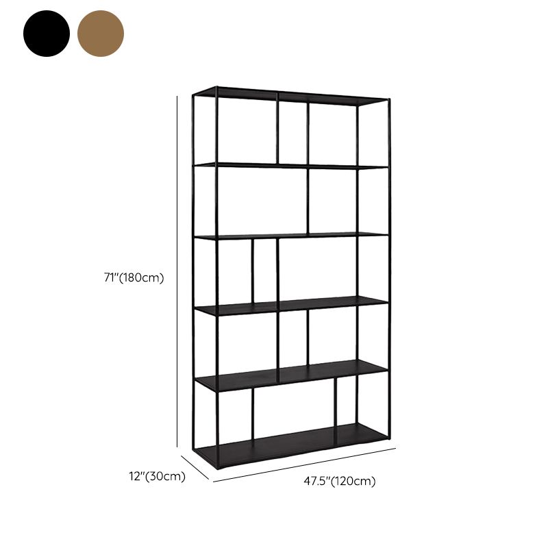 Modern Open Back Standard Bookshelf Metal Bookcase for Study Room