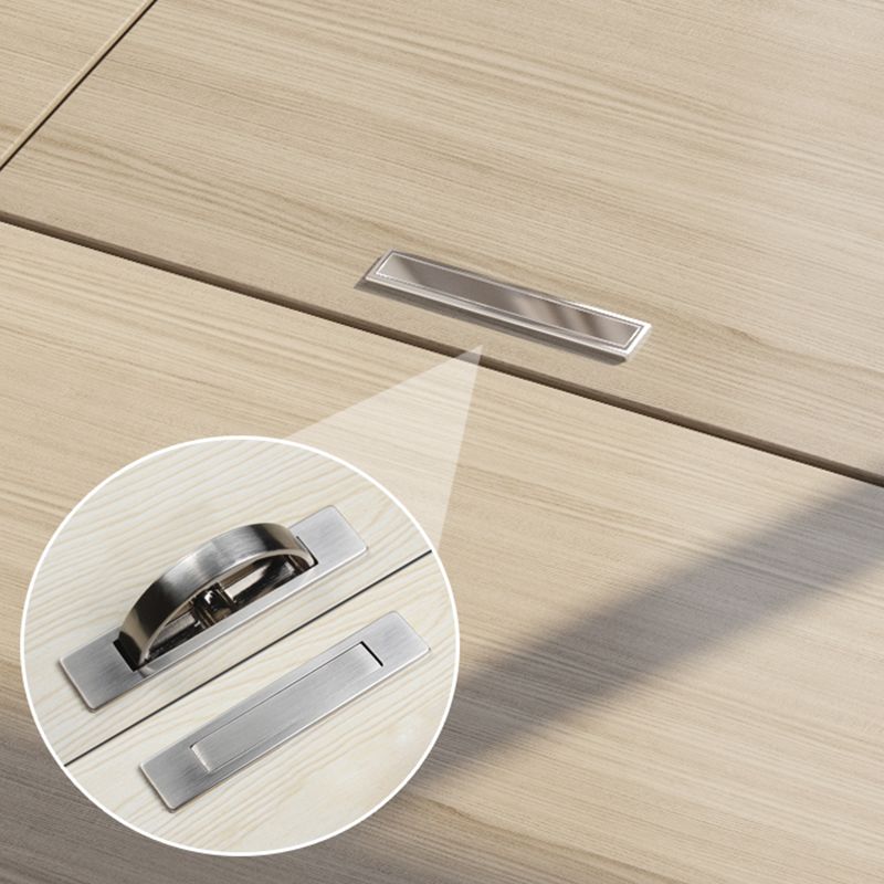 Light Brown Platform Bed Scandinavian 13.77" Tall Bed Frame with Storage Drawers