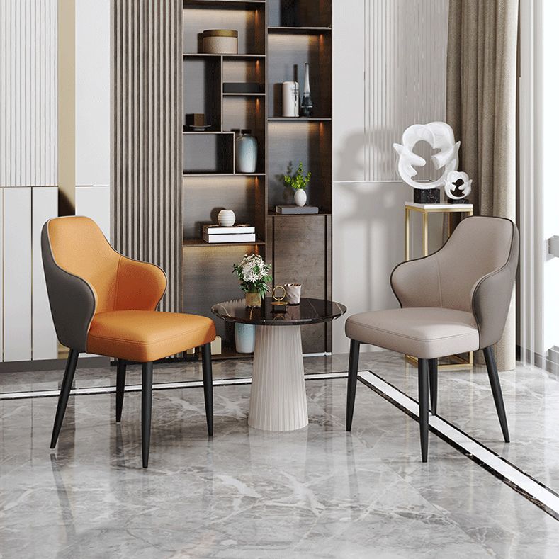 Modern Style Leather Parsons Upholstered Home Dining Side Chair