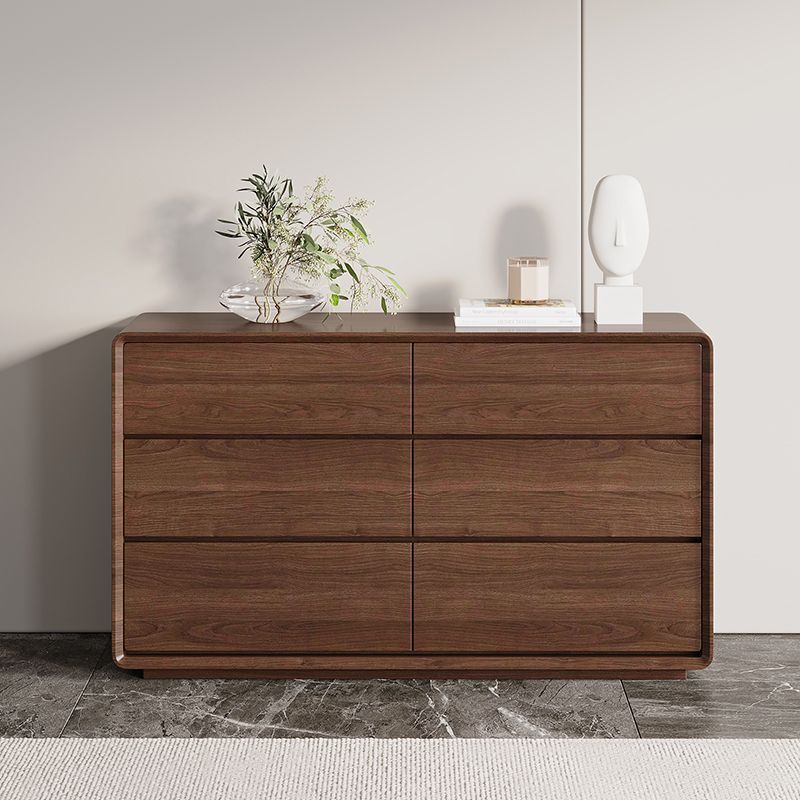 Wooden Chest in Brown Rectangle Accent Chest with 6 and 8 Drawers