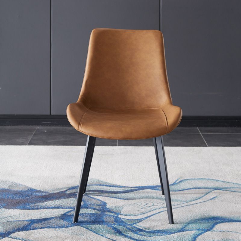 Armless Kitchen Dining Side Chair Faux Leather Parsons Chair