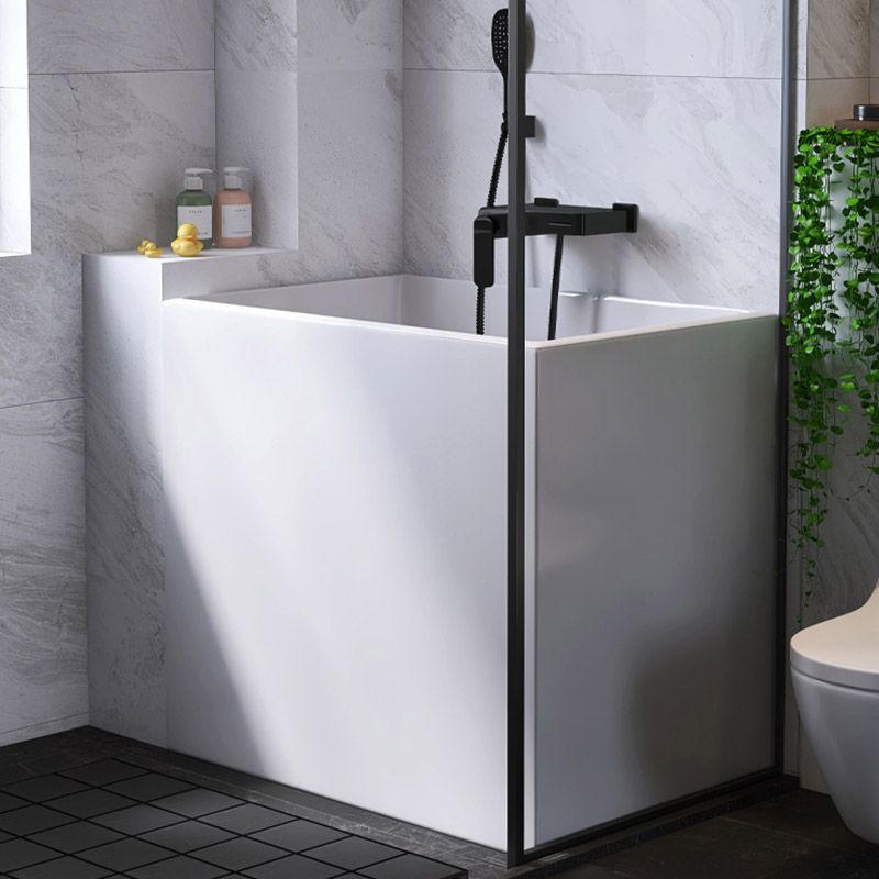 Modern Style Freestanding Bath Tub Rectangular Acrylic Soaking Bathtub in White