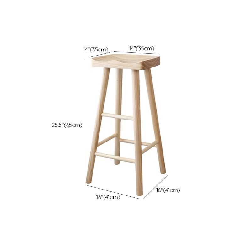 Industrial Counter High Stool Solid Wood Backless Counter-height Stool