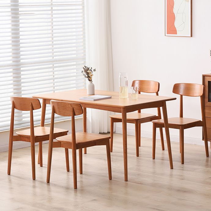Contemporary Table Solid Wood Dining Table Rectangle for Dining Room Home
