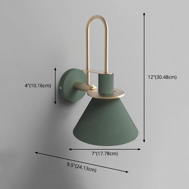 Conical Bedroom Wall Lighting Fixture Metal Minimalist-Style Wall Sconce Lighting