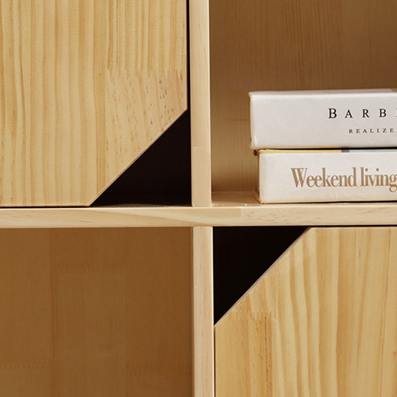 Wooden Closed Back Bookcase Standard Natural Bookshelf with Shelves