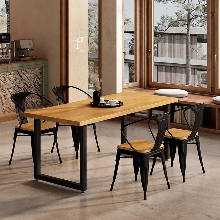 Industrial Solid Wood Dining Table Set 1/5 Pieces Dining Set for Kitchen