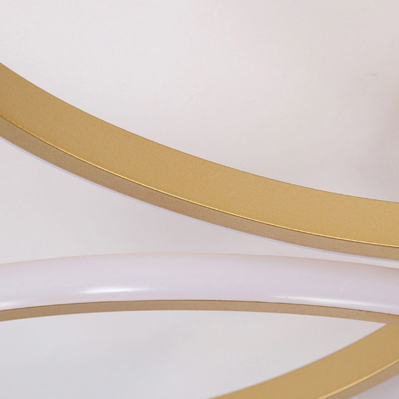 Modern Flower Semi Flush Ceiling Light Metal Living Room LED Ceiling Light