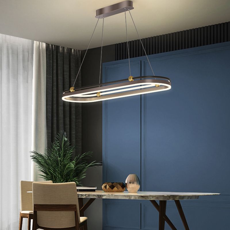 Geometric Contemporary Simple Island Light Acrylic Shade Hanging Light for Dining Room